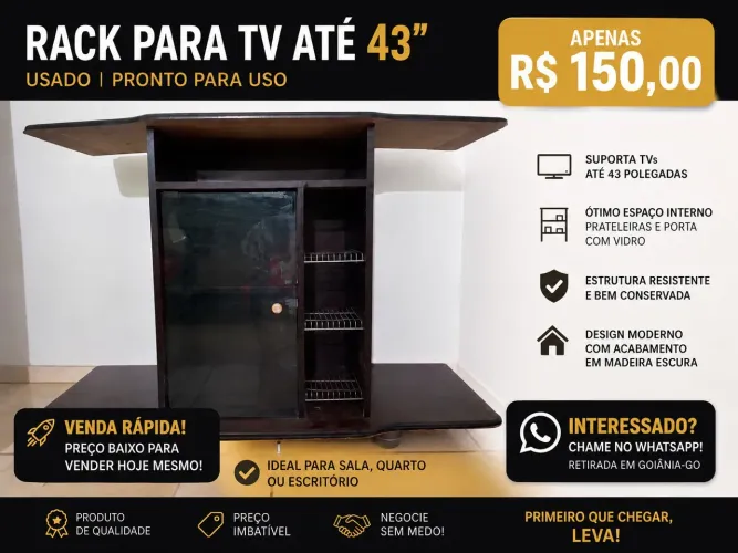Vendo rack de televisão para TV de 43 polegadas
