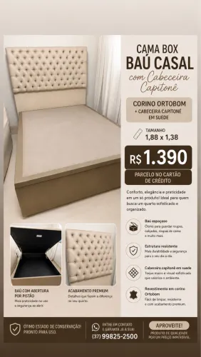 Cama box de casal com cabeceira 