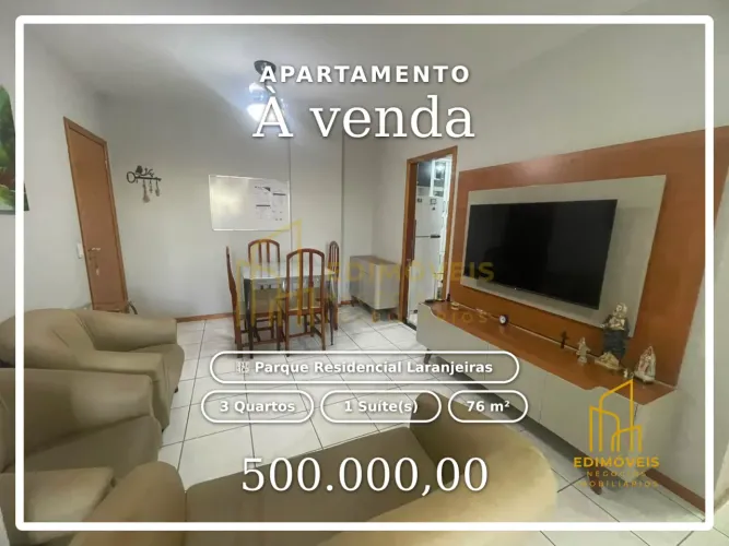 Incrível apartamento em Serra: 3 quartos e lazer total no Parque Residencial Laranjeiras!