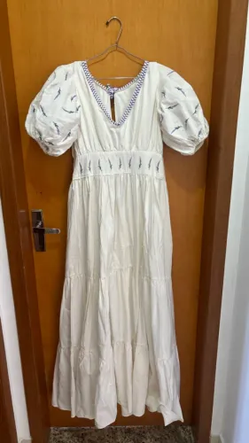 Vestido branco e lavanda lalibela - TAM P