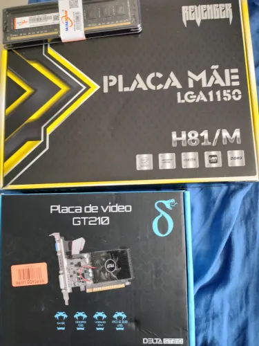Placa mãe h81 liga 1150 4 Geração + GPU 1GB + Memória 8GB + brinde CPU xeon