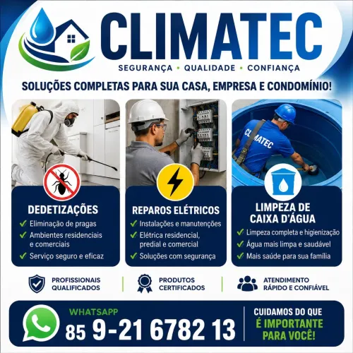 Dedetizações reparos elétricos de limpeza de caixa d'água