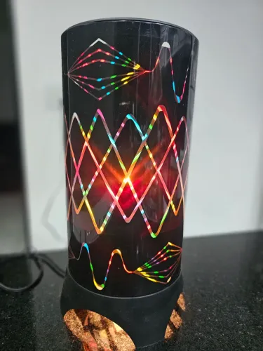 Abajur Vintage Retro Op-art  Psicodélico 