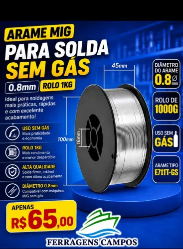 Arame solda mig 0.8