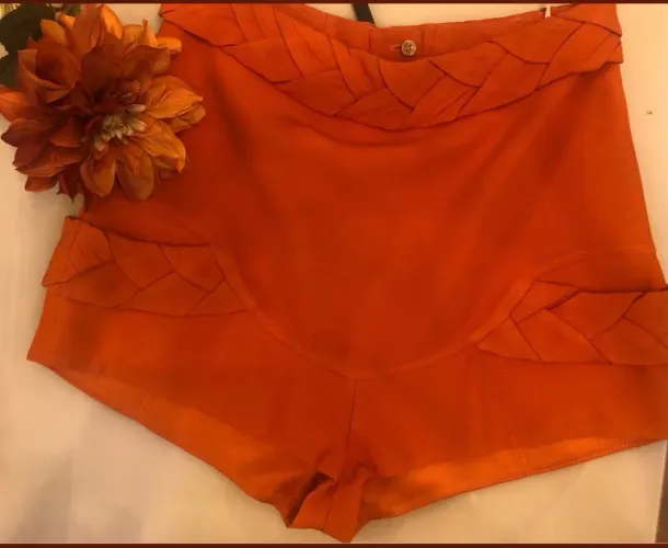 shorts paula raia trançado coral