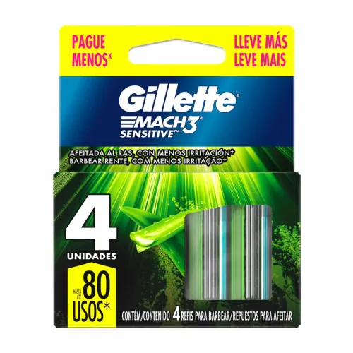 Gillette Mach3 Sensitive - 4 Cargas