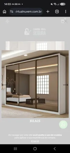 Guarda Roupa Casal Com 3 espelhos, portas de correr 6 gavetas SpaziosuperGlass 100% MDF