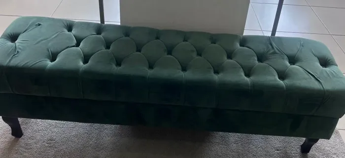Recamier Capitonê em Veludo Verde - Excelente Estado