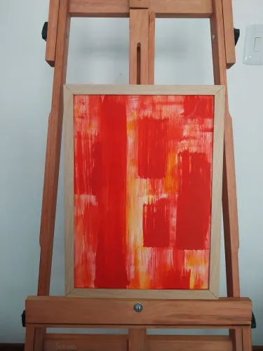 Quadro decorativo pintado à mão.