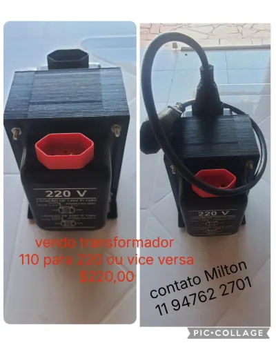 Vendo transformador 110v X 220 V capacidade 1.500 VA