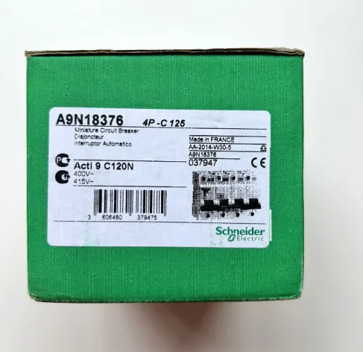 DISJUNTOR SCHNEIDER ELECTRIC A9N18376 ACTI9 C120N 4P CURVA C 125A 440VCA