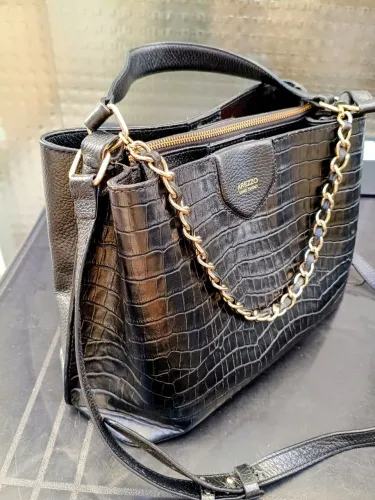 Bolsa couro crocco AREZZO seminova impecável