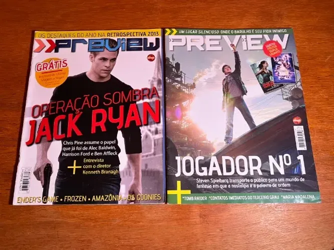 2 Revistas Preview 51 e 102 - Jack Ryan e Jogador nº 1 - COM POSTER GIGANTE EM ÓTIMO ESTAD