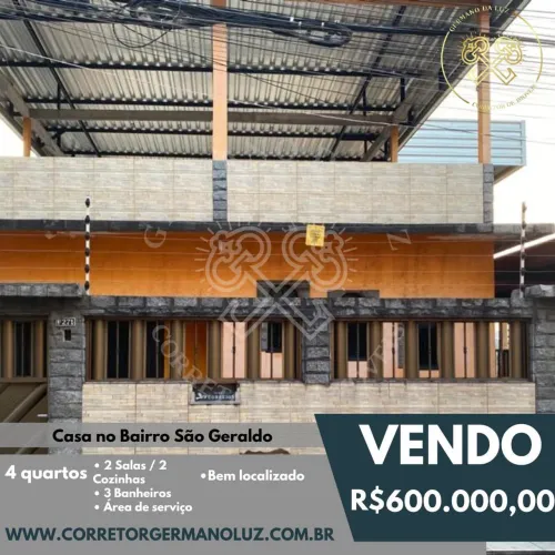 Casa à venda no bairro São Geraldo, MANAUS - AM, com duas suítes e 4 quartos.