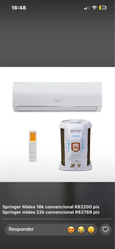 Ar condicionado 18btus novo(já instalado)