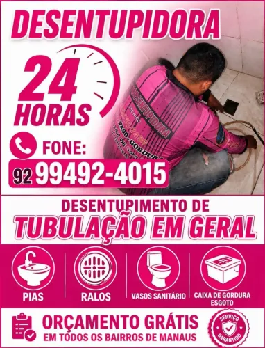 DESENTUPIDORA DESENTUPIDOR DE PIAS,RALOS,VASOS SANITÁRIO