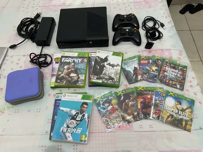 ? XBOX 360 COMPLETO + KINECT + 2 CONTROLES + MUITOS JOGOS
