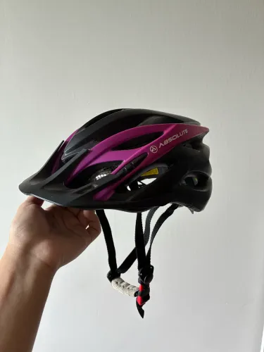 Capacete Ciclismo Absolute Luna LED P/M 54-57cm Preto/Roxo