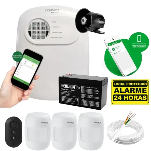 Kits de alarme Intelbras instalado Com monitoramento pelo celular via APP
