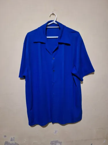 CAMISA SOCIAL MASCULINA AZUL - TAM 3
