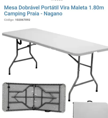 Mesa dobrável resistente .1.80 cm  , vender logo , valor 350,00