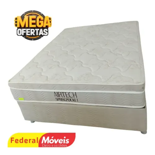 Cama Box Casal Padrão 1,38m Base e Colchão de 25cm de altura - Campeã De Vendas!