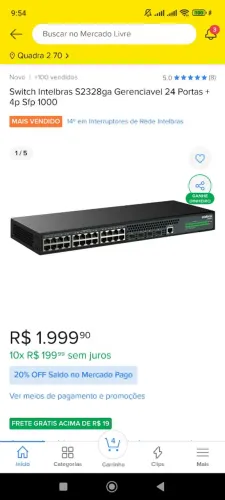 Switch Gerenciável Intelbras NOVO