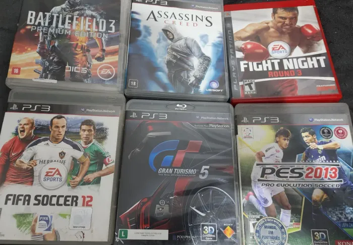 6 jogos de ps3 por 120 reais