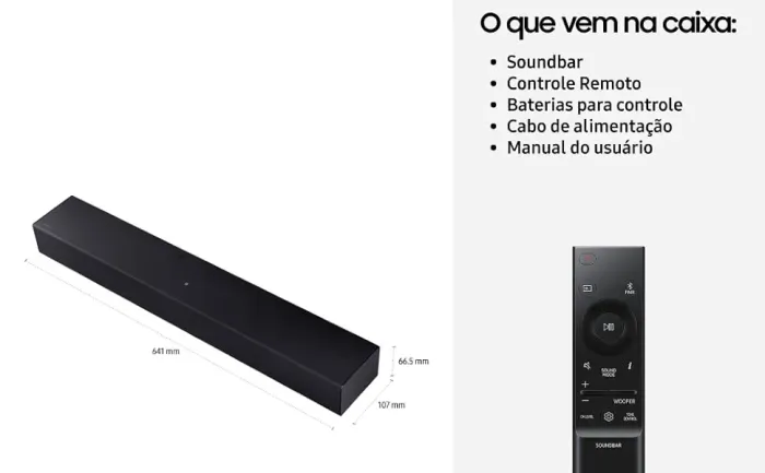 Soundbar Samsung HW-B400F - Novo, Lacrado, c/ Nota Fiscal e Garantia!