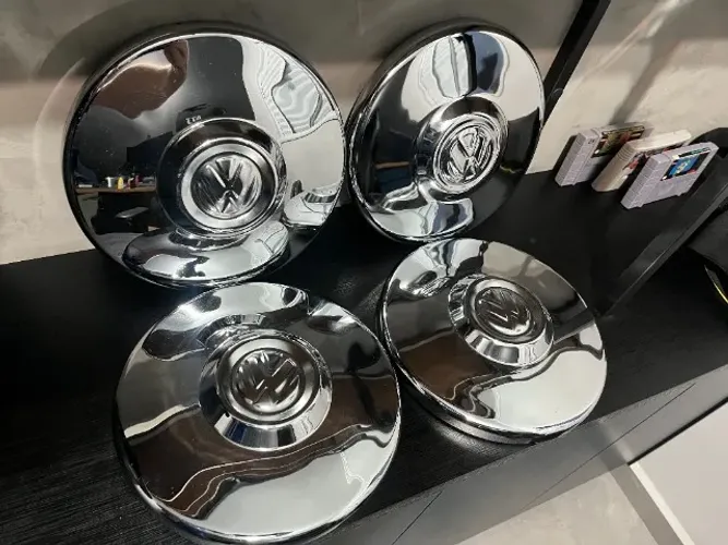 Calotas Cromada Roda 4 Furos VW Fusca Kombi Variant