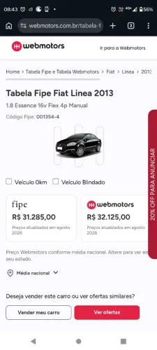 Fiat Linea Essence 1.8 Flex 16V 4P 2013