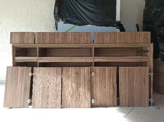 Balcão MDF Reforçado 2m com Gavetas e Armários