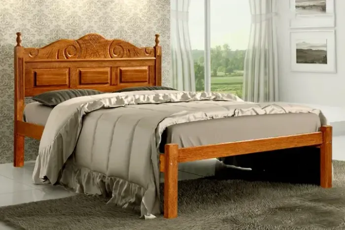 Cama Casal de Madeira Maciça - Macanaíba