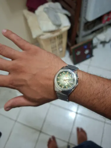 Orient 3 Estrela vintage década de 70 mostrador raro