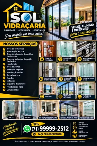 Vidraçaria, manutenção em Portas é box