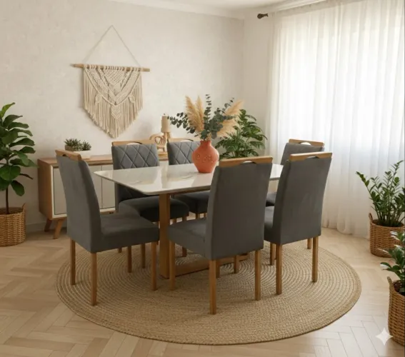 Mesa de Jantar com 6 Cadeiras NOVO ENTREGA RAPIDA