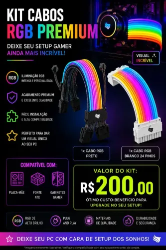 ? Kit Cabos RGB Premium para PC Gamer ?