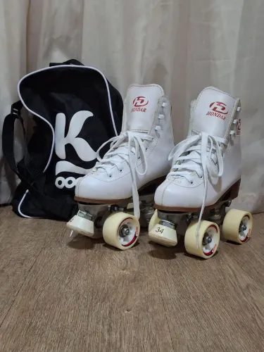 PATINS QUAD Hondar branco com bolsa para transporte