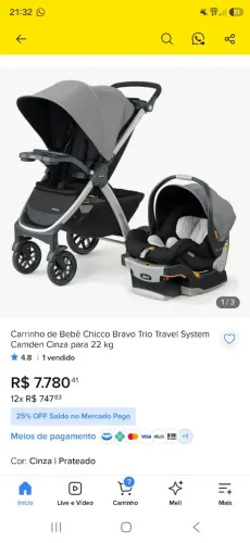 Carrinho de Bebê IMPORTADO - CHICCO BRAVO