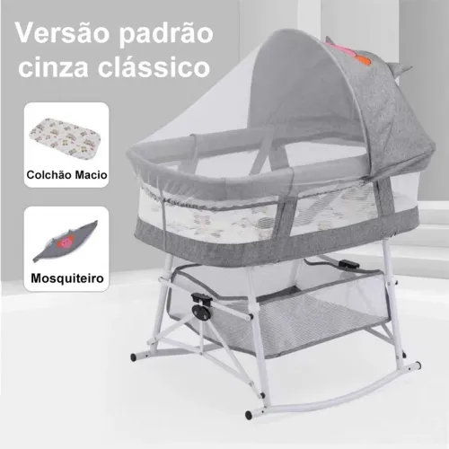 Berço Moisés portátil Co-bed com balanço, mosquiteiro e cesto