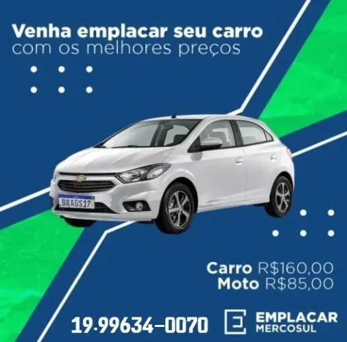 Placas Mercosul Carro e Moto