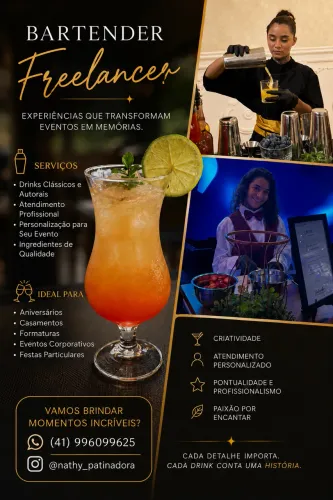 Bartender Freelancer para Eventos | Drinks Clássicos e Autorais