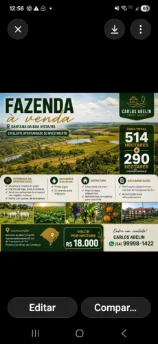 Fazenda em Santana da Boa Vista, RS
