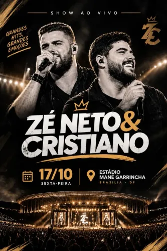 Show Cristiano Mané Garrincha dia 17/10