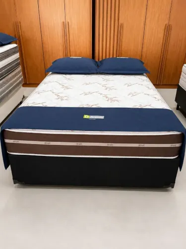 CONJUNTO DE CASAL COLCHÃO DE MOLAS ENSACADAS ( NOVO )