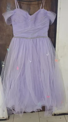 vestido de 15 anos tule lilás plus size