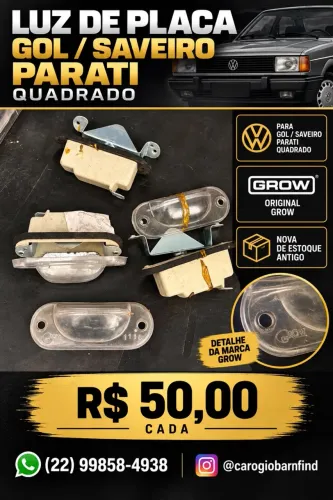 Luz Placa Grow Gol/Saveiro/Parati/Voyage Quadrado Nova Estoque Antigo