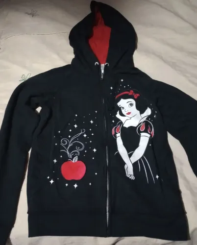 Casaco de Moletom Feminino Branca de Neve Preto Original Disney Store - Novo, sem uso