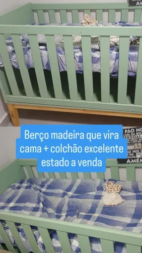 Berço que vira cama + colchão impermeável