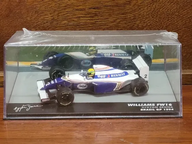 Ayrton Senna Williams FW16 1994 Coleção Lendas Brasileiras Automobilismo F1 Miniatura 1/43